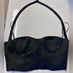 Corset zara black crop top, large